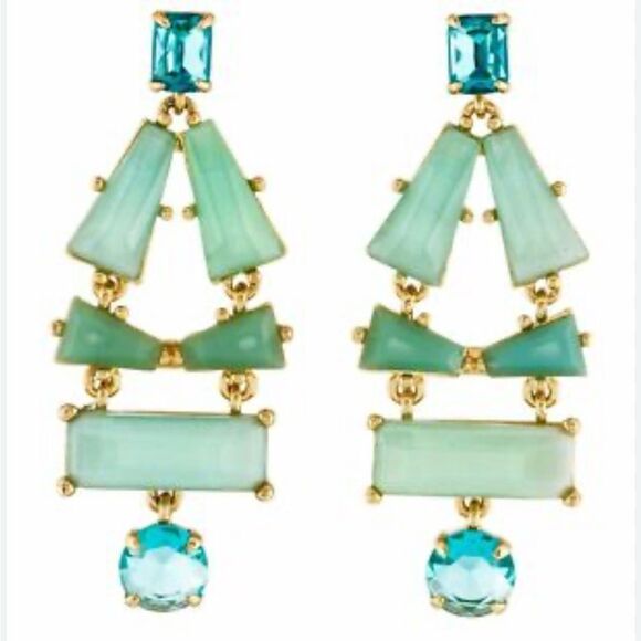 NWT Kate Spade Beach Gem Turquoise Goldtone Necklace & Earring Set - Picture 7 of 7